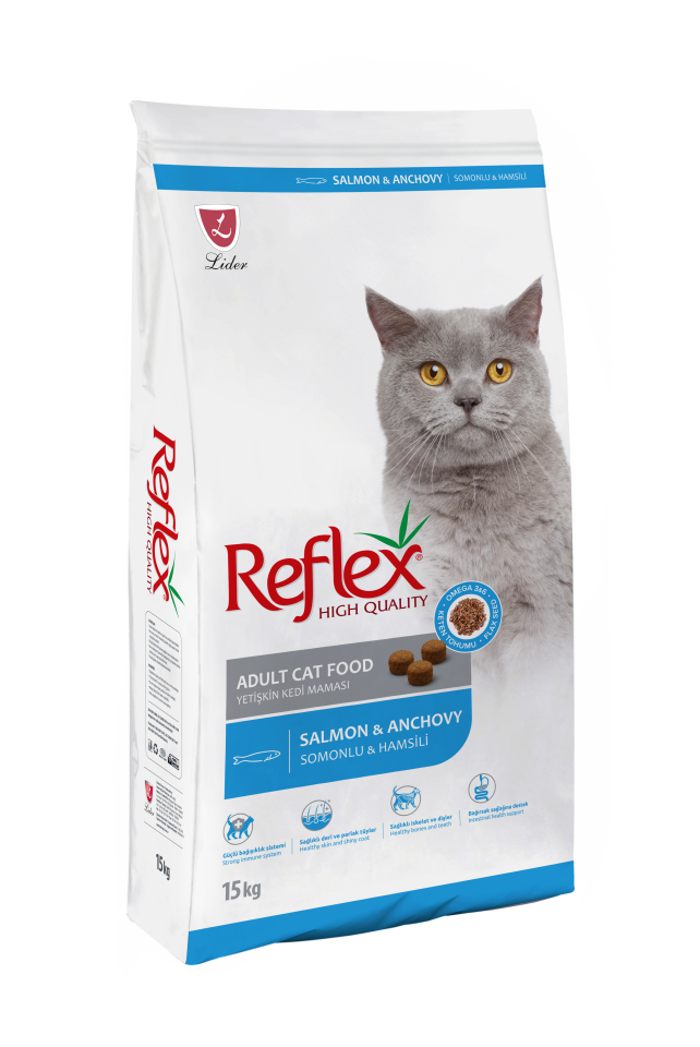 Reflex Somonlu ve Hamsili Yetişkin Kedi Maması 15kg
