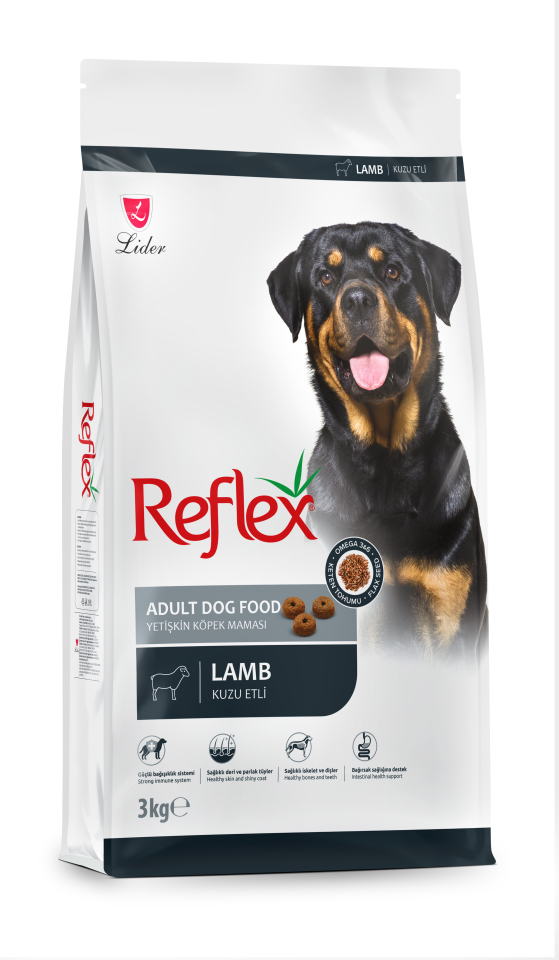 Reflex Kuzulu Pirinçli Yetişkin Kuru Köpek Maması 3 Kg