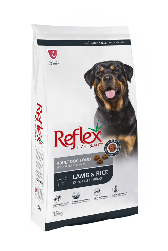 Reflex Kuzulu Pirinçli Yetişkin Kuru Köpek Maması 15 Kg