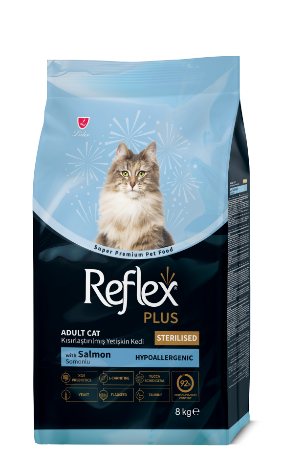 Reflex Plus Hypoalerjenik Kısırlaştırılmış Somonlu Yetişkin Kedi Maması 8 kg
