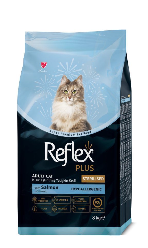 Reflex Plus Hypoalerjenik Kısırlaştırılmış Somonlu Yetişkin Kedi Maması 8 kg