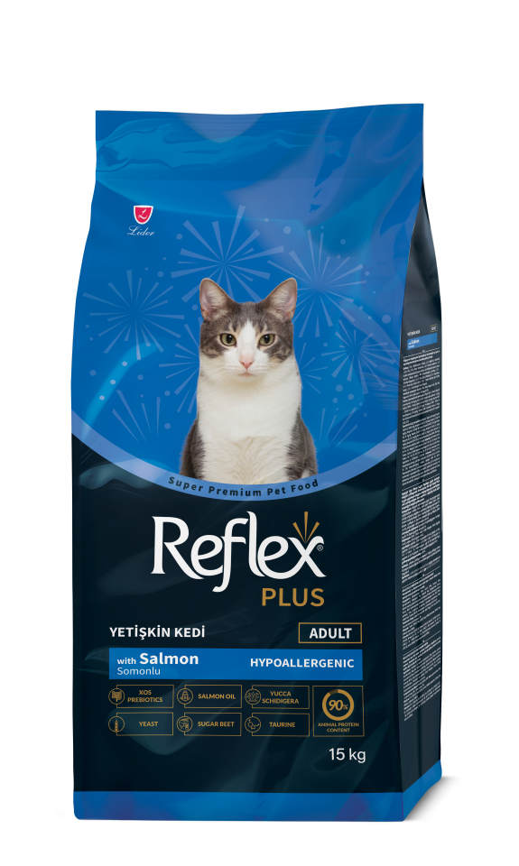 Reflex Plus Hipoalerjenik Somonlu Yetişkin Kedi Maması 15 kg