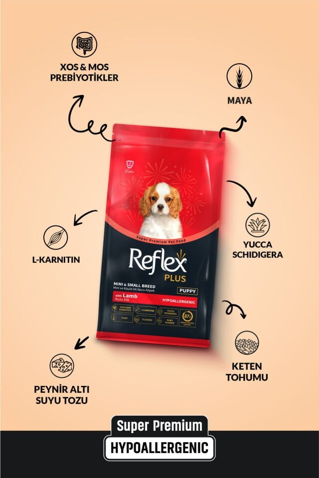 Plus Hipoalerjenik Mini ve Küçük Irklar için Kuzu Etli Yavru Köpek Maması 3 kg