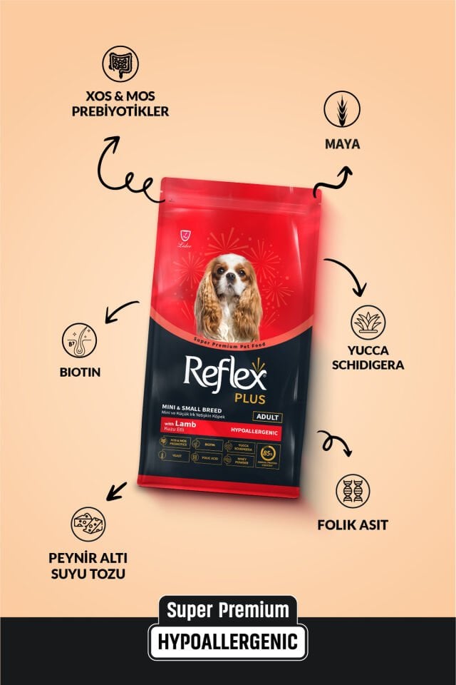 Plus Hipoalerjenik Mini ve Küçük Irklar için Kuzu Etli Yetişkin Köpek Maması 8 kg