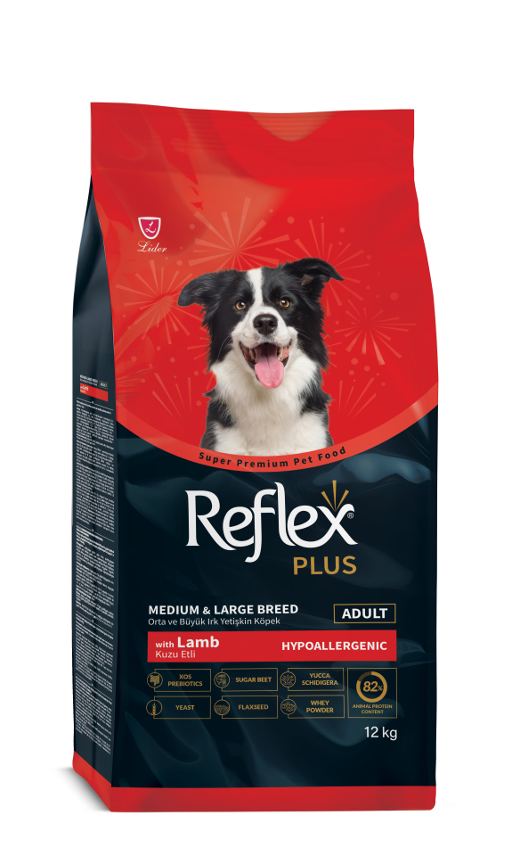 Reflex Plus Hypoallergenic Kuzu Etli Orta ve Büyük Irk Yetişkin Köpek Maması 12 kg
