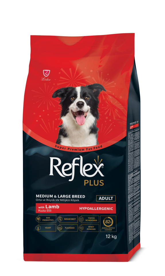 Reflex Plus Hypoallergenic Kuzu Etli Orta ve Büyük Irk Yetişkin Köpek Maması 12 kg
