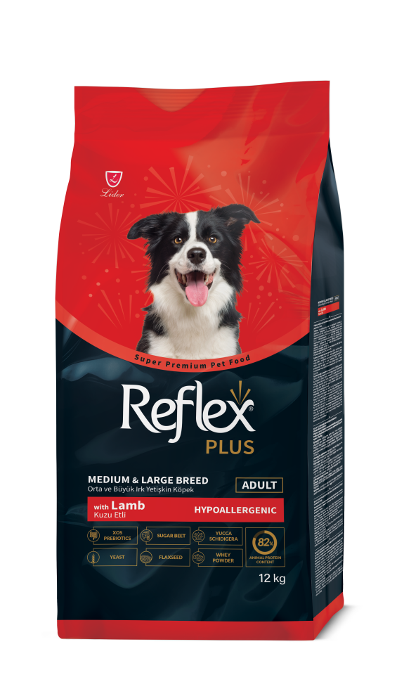 Reflex Plus Hypoallergenic Kuzu Etli Orta ve Büyük Irk Yetişkin Köpek Maması 12 kg