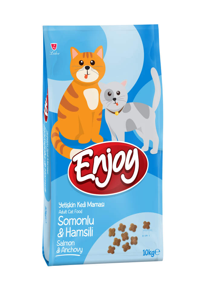 Enjoy Somonlu ve Hamsili Yetişkin Kedi Maması 10 kg