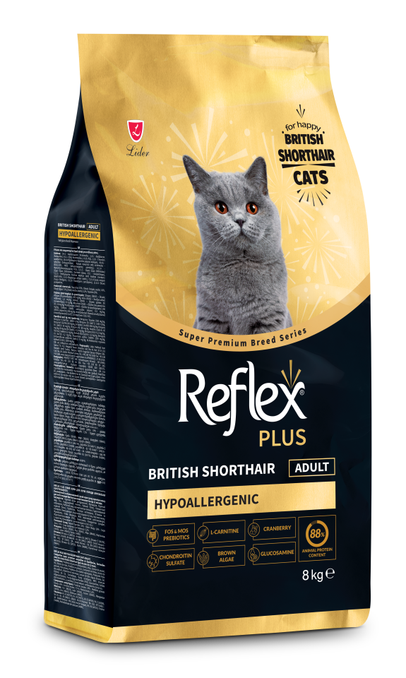 Reflex Plus British Shorthair Yetişkin Kedi Maması 8 Kg