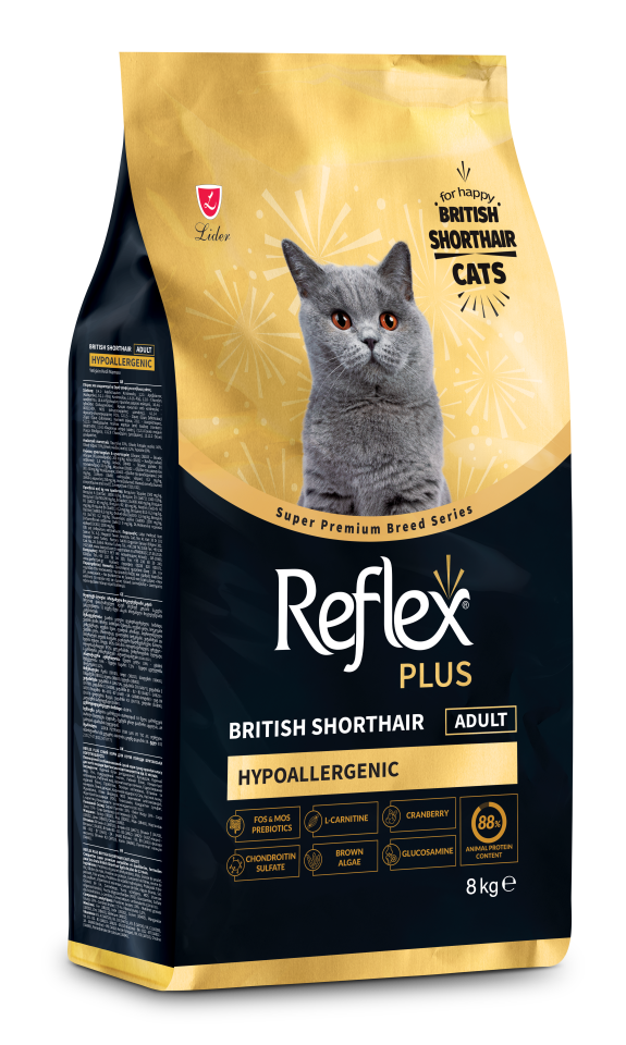 Reflex Plus British Shorthair Yetişkin Kedi Maması 8 Kg