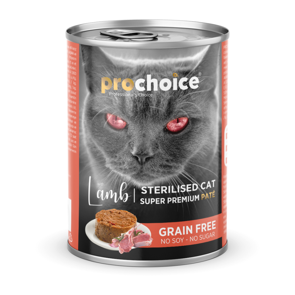 ProChoice Sterilised Lamb Kuzu Etli Tahılsız Kısırlaştırılmış Kedi Konservesi 400 Gr