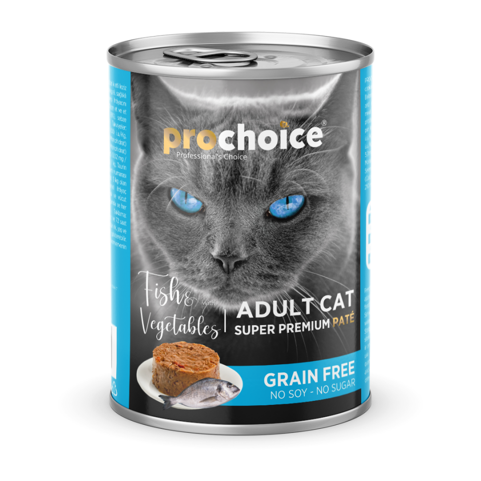 ProChoice Yetişkin Kediler Için Tahılsız, Balık Etli Ve Sebzeli Ezme 400 gr