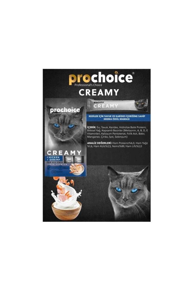 ProChoice Creamy Tavuklu Karidesli Likit Ödül 4 x 15 gr