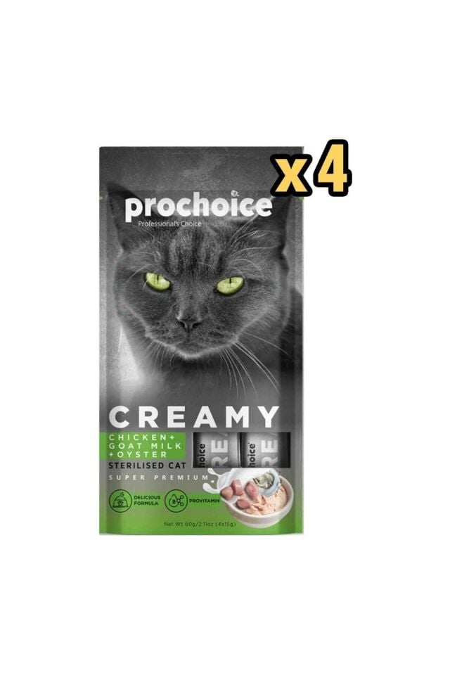 ProChoice Creamy Tavuklu Keçi Sütlü Likit Ödül 4 x 15 gr