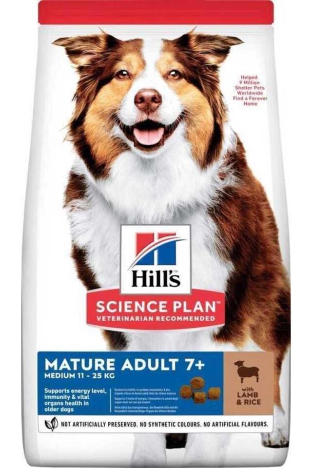 Hill's Mature Adult 7+ Medium Kuzulu ve Pirinçli Yaşlı Köpek Maması 14 kg