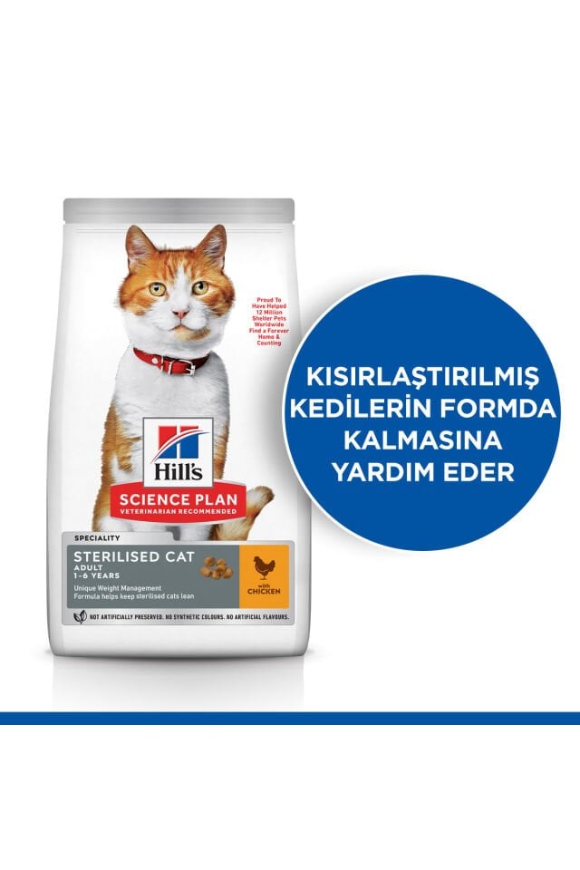Hill’s Sterilised Tavuklu Kısırlaştırılmış Kedi Maması 10 Kg