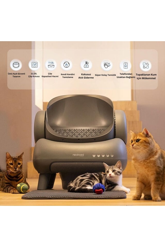 Neakasa Üstü Açık Akıllı Full Otomatik Kedi Tuvaleti, App Kontrol, Uv Temizleme