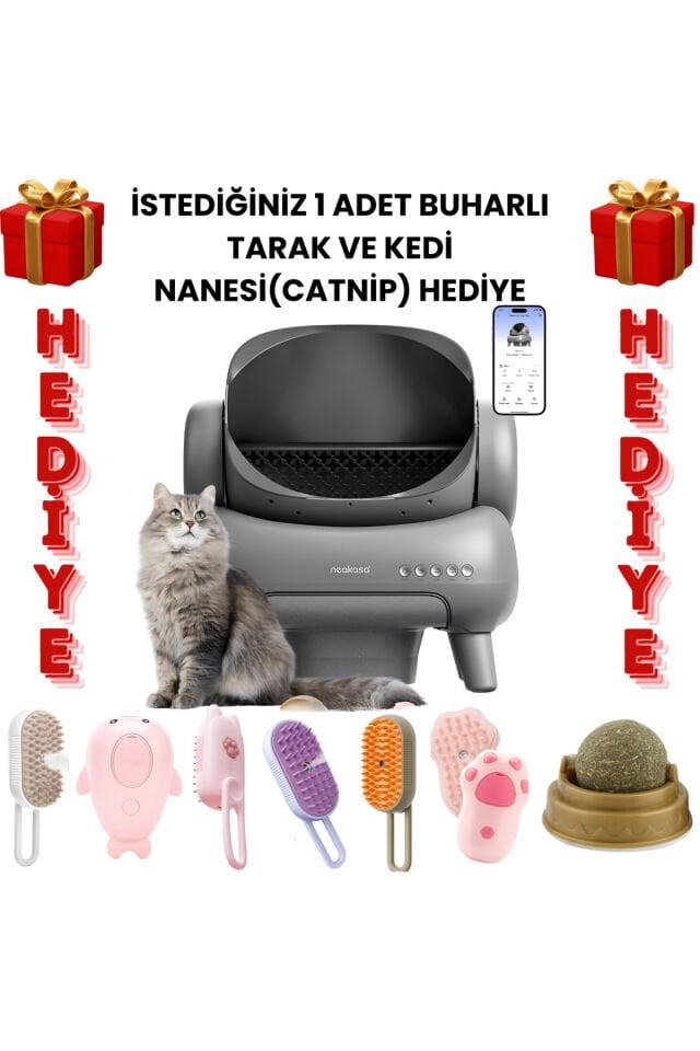 Neakasa Üstü Açık Akıllı Full Otomatik Kedi Tuvaleti, App Kontrol, Uv Temizleme