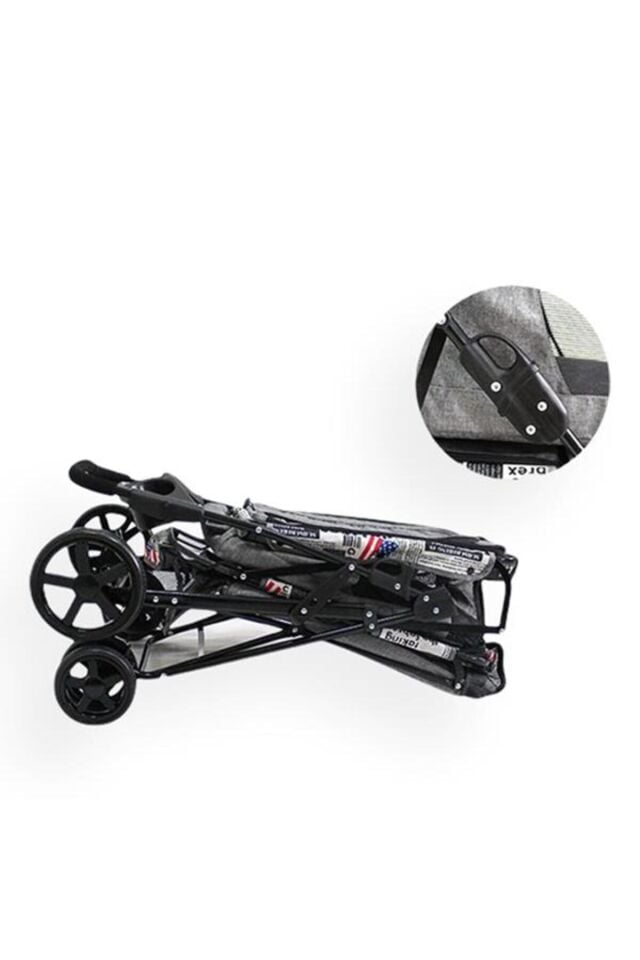 Zampa Twins Kedi ve Köpek Arabası Gri 51x85x100 Cm