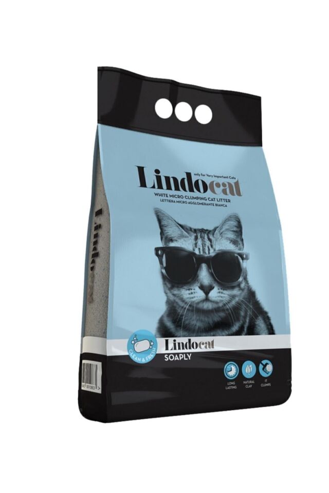 Lindocat Sabun Kokulu İnce Taneli Topaklanan Kedi Kumu 10 Lt