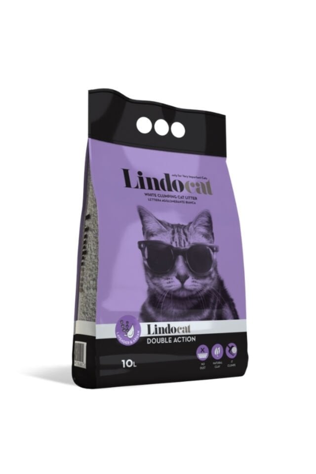 Lindocat Double Action Argan Yağı ve Lavanta Kokulu Topaklanan Kedi Kumu 1 Adet 10 Lt